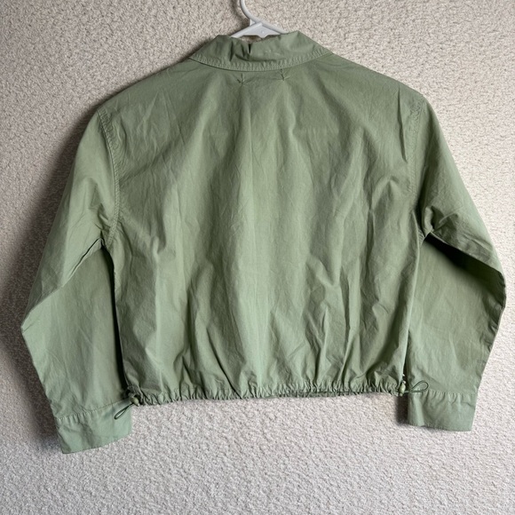 Zara NWT Girls Green Cropped Button Front Pocket Cropped Long Sleeve Top Size 10 - Picture 9 of 11